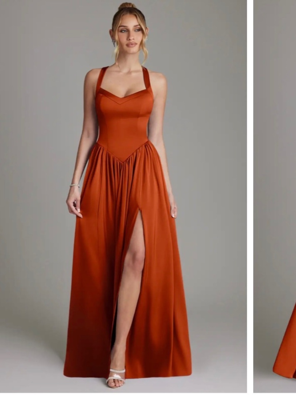 Azazie formal dress with tie back and slit
